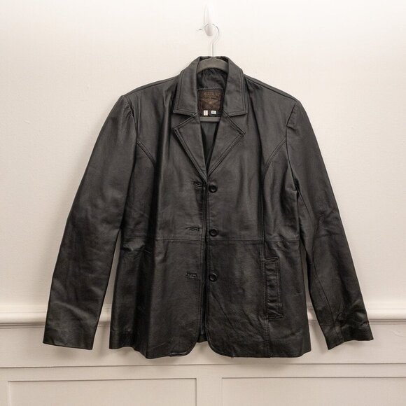 Vintage Moda Italy Bellagio Genuine Leather Jacket | Size XL | Classic Black - Picture 3 of 5